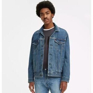 Levi’s Men's Trucker Denim Button Down Collared Jean Jacket Size Large